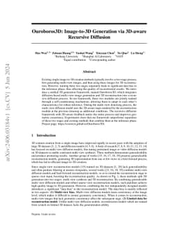Ouroboros3D: Image-to-3D Generation via 3D-aware Recursive Diffusion