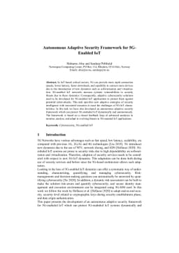 Autonomous Adaptive Security Framework for 5G-Enabled IoT