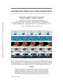 Searching Priors Makes Text-to-Video Synthesis Better