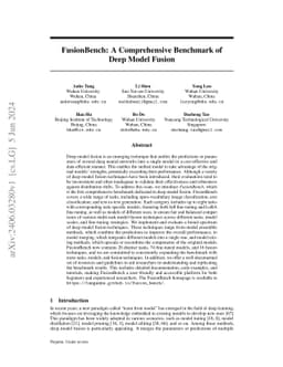 FusionBench: A Comprehensive Benchmark of Deep Model Fusion