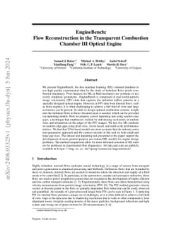EngineBench: Flow Reconstruction in the Transparent Combustion Chamber
  III Optical Engine