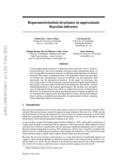 Reparameterization invariance in approximate Bayesian inference