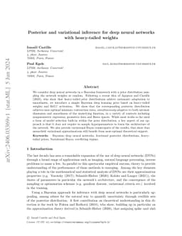 Posterior and variational inference for deep neural networks with heavy-tailed weights