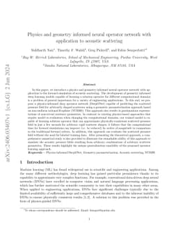 Physics and geometry informed neural operator network with application
  to acoustic scattering