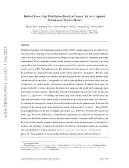 Robust Knowledge Distillation Based on Feature Variance Against
  Backdoored Teacher Model