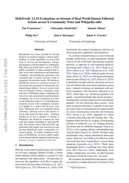 HelloFresh: LLM Evaluations on Streams of Real-World Human Editorial
  Actions across X Community Notes and Wikipedia edits