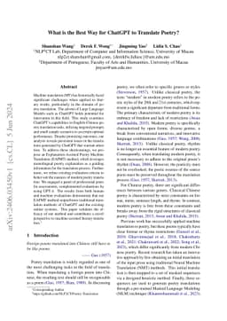 What is the Best Way for ChatGPT to Translate Poetry?