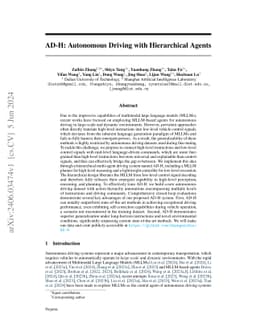 AD-H: Autonomous Driving with Hierarchical Agents