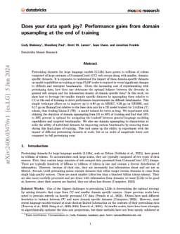 Does your data spark joy? Performance gains from domain upsampling at
  the end of training