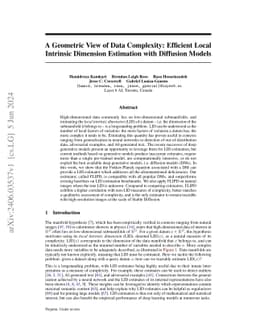 A Geometric View of Data Complexity: Efficient Local Intrinsic Dimension
  Estimation with Diffusion Models
