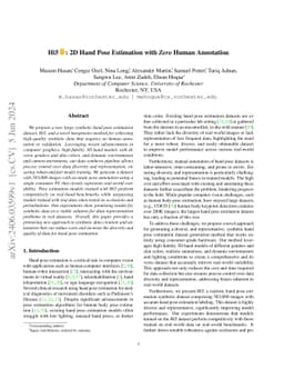Hi5: 2D Hand Pose Estimation with Zero Human Annotation