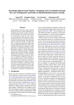 Knowledge-Infused Legal Wisdom: Navigating LLM Consultation through the
  Lens of Diagnostics and Positive-Unlabeled Reinforcement Learning