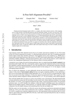 Is Free Self-Alignment Possible?