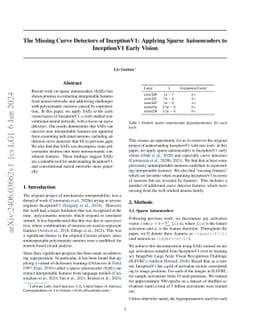 The Missing Curve Detectors of InceptionV1: Applying Sparse Autoencoders
  to InceptionV1 Early Vision