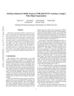3rd Place Solution for MOSE Track in CVPR 2024 PVUW workshop: Complex
  Video Object Segmentation