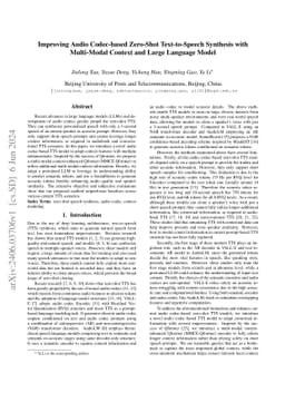 Improving Audio Codec-based Zero-Shot Text-to-Speech Synthesis with
  Multi-Modal Context and Large Language Model