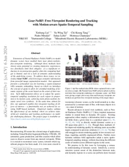 Gear-NeRF: Free-Viewpoint Rendering and Tracking with Motion-aware
  Spatio-Temporal Sampling