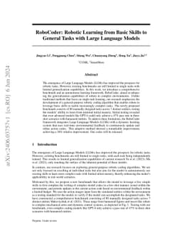 RoboCoder: Robotic Learning from Basic Skills to General Tasks with
  Large Language Models