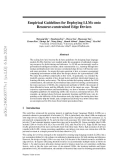 Empirical Guidelines for Deploying LLMs onto Resource-constrained Edge
  Devices