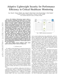 Adaptive Lightweight Security for Performance Efficiency in Critical
  Healthcare Monitoring