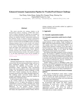 Enhanced Semantic Segmentation Pipeline for WeatherProof Dataset
  Challenge