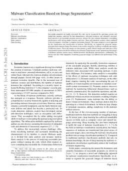 Malware Classification Based on Image Segmentation