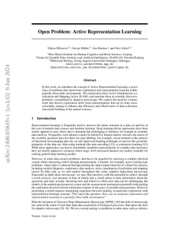 Open Problem: Active Representation Learning