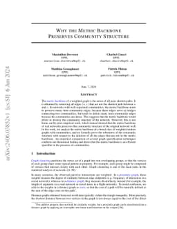 Why the Metric Backbone Preserves Community Structure