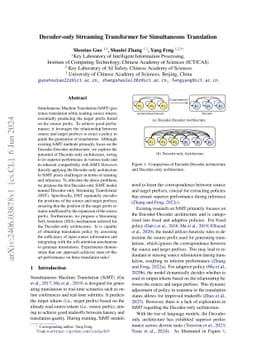 Decoder-only Streaming Transformer for Simultaneous Translation