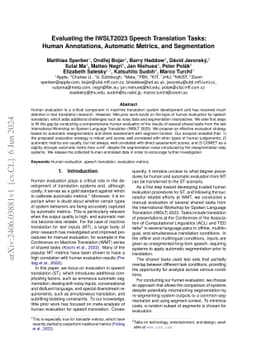 Evaluating the IWSLT2023 Speech Translation Tasks: Human Annotations,
  Automatic Metrics, and Segmentation
