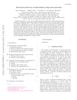Data-driven discovery of self-similarity using neural networks