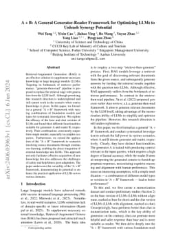 A + B: A General Generator-Reader Framework for Optimizing LLMs to
  Unleash Synergy Potential