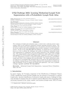 LNQ Challenge 2023: Learning Mediastinal Lymph Node Segmentation with a
  Probabilistic Lymph Node Atlas