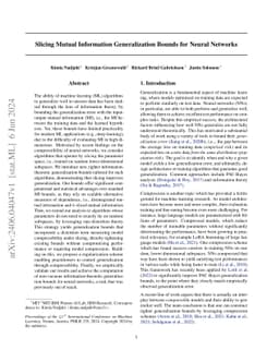 Slicing Mutual Information Generalization Bounds for Neural Networks