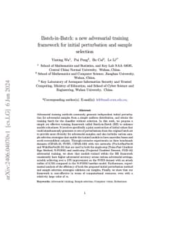 Batch-in-Batch: a new adversarial training framework for initial
  perturbation and sample selection