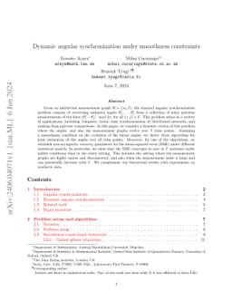 Dynamic angular synchronization under smoothness constraints
