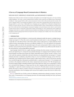 A Survey of Language-Based Communication in Robotics