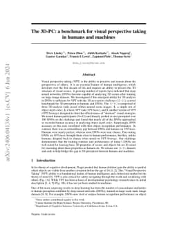 The 3D-PC: a benchmark for visual perspective taking in humans and machines