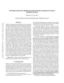 Encoding Semantic Priors into the Weights of Implicit Neural
  Representation