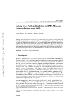 Gaining Cross-Platform Parallelism for HAL's Molecular Dynamics Package
  using SYCL