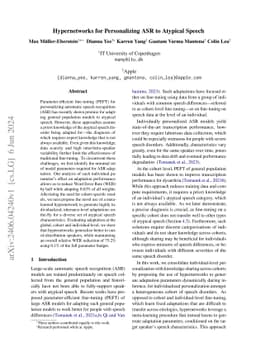 Hypernetworks for Personalizing ASR to Atypical Speech