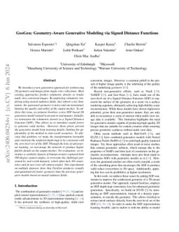 GeoGen: Geometry-Aware Generative Modeling via Signed Distance Functions