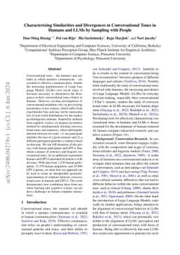 Characterizing Similarities and Divergences in Conversational Tones in
  Humans and LLMs by Sampling with People