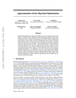 Approximation-Aware Bayesian Optimization