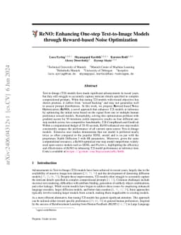 ReNO: Enhancing One-step Text-to-Image Models through Reward-based Noise
  Optimization