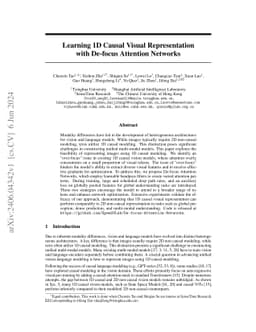 Learning 1D Causal Visual Representation with De-focus Attention
  Networks