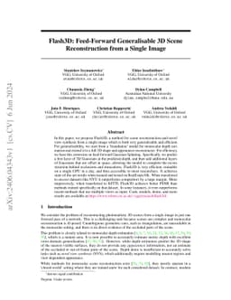 Flash3D: Feed-Forward Generalisable 3D Scene Reconstruction from a
  Single Image