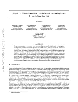 Large Language Model Confidence Estimation via Black-Box Access