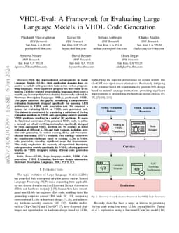VHDL-Eval: A Framework for Evaluating Large Language Models in VHDL Code
  Generation