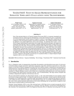 TexIm FAST: Text-to-Image Representation for Semantic Similarity
  Evaluation using Transformers